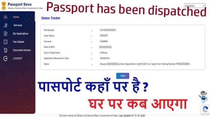 How can I track my passport dispatched by speed post?