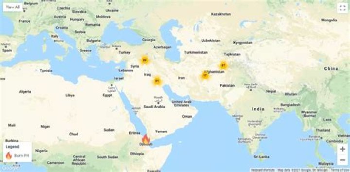 Where were burn pits located?